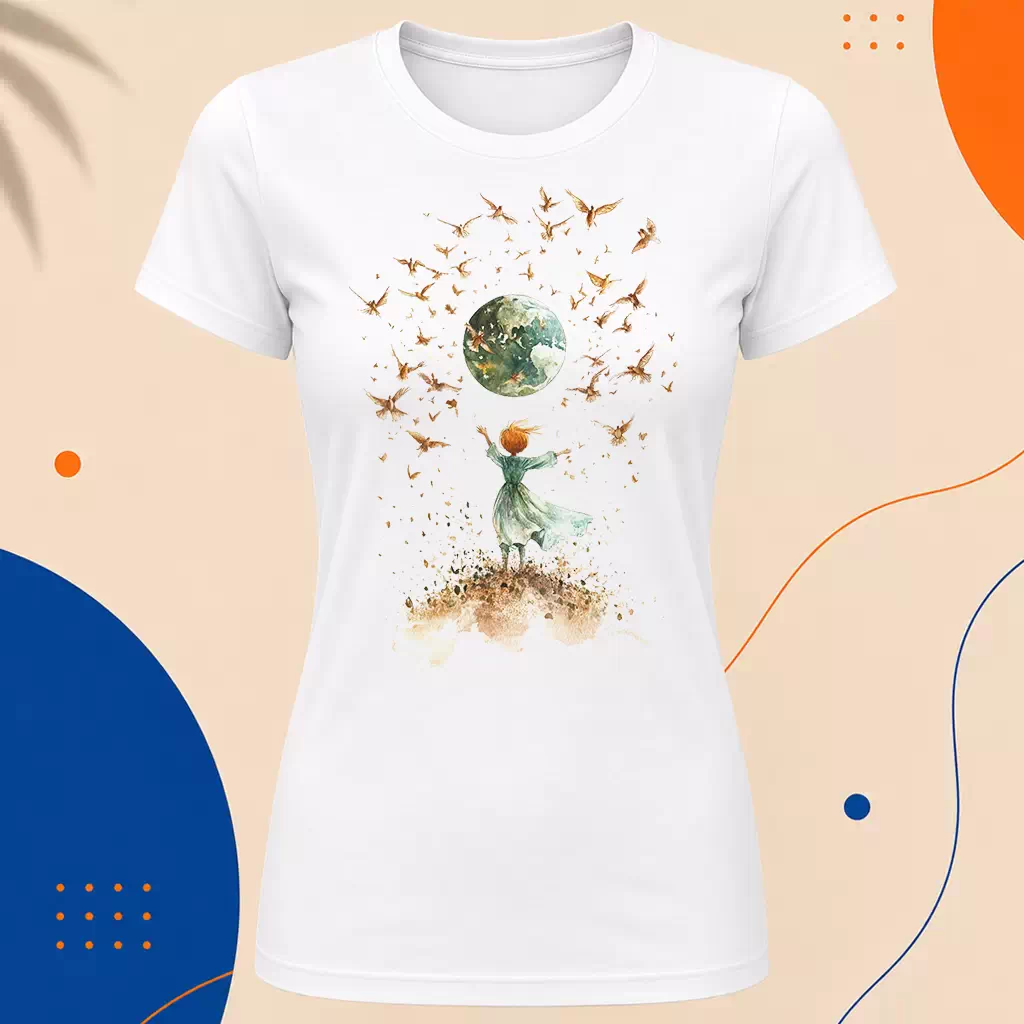 Dámské tričko - Let ptáků - Malý princ - Le petit prince